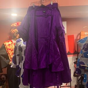 Asymmetrical Purple Women's Palazzo Pants Set